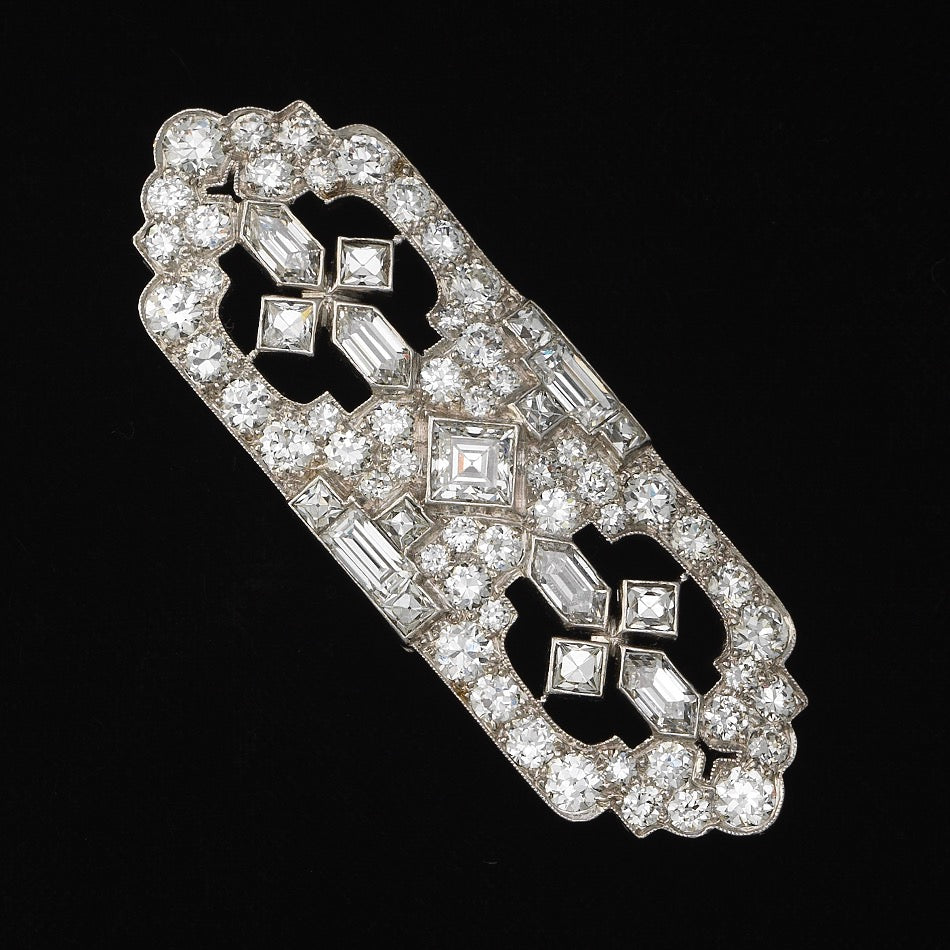 Important Art Deco 6.40 Carat G VS1 Tiffany Diamond Pin & Pendant