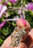 Vintage Estate Retro 14K Gold 4.67ct Diamond Aqua Topaz Slider Necklace Pendant
