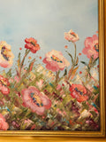 KADLIC Floral Impasto Landscape Original Oil Painting Gilt 30” Frame Fine Art