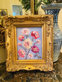 KADLIC Original Oil Painting Wildflowers Impasto Gold Gilt 15" Frame