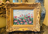 KADLIC Original Oil Painting Wildflowers Impasto Gold Gilt 15" Frame