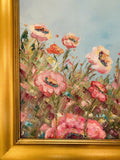 KADLIC Floral Impasto Landscape Original Oil Painting Gilt 30” Frame Fine Art