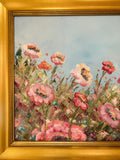 KADLIC Floral Impasto Landscape Original Oil Painting Gilt 30” Frame Fine Art