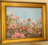 KADLIC Floral Impasto Landscape Original Oil Painting Gilt 30” Frame Fine Art