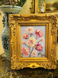 KADLIC Original Oil Painting Wildflowers Impasto Gold Gilt 15" Frame