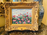 KADLIC Original Oil Painting Wildflowers Impasto Gold Gilt 15" Frame
