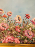 KADLIC Floral Impasto Landscape Original Oil Painting Gilt 30” Frame Fine Art