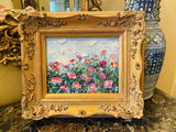KADLIC Original Oil Painting Wildflowers Impasto Gold Gilt 15" Frame