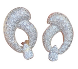 Vintage Estate Platinum 14k Gold 4.90ct VS Pave Diamond Drop Pendant Earring Cli