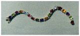 Vintage 14k Gold Rainbow Gemstone Diamond Line Tennis Bracelet