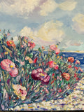 KADLIC Impressionist Flowers Seascape Original Oil Painting On Canvas 24x20