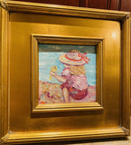 KADLIC Abstract ImpastoSeascape Original Oil Painting Gold Gilt Frame 12x12" Art