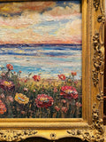 KADLIC Abstract Sunset Seascape Impasto Original Oil Painting Gold Frame 24