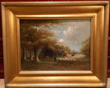 Signed Antique Danish Original Oil Painting Landscape, 19th Century