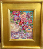 KADLIC Floral Poppies Flowers Original Oil Painting 8x10 Gold Gilt Leaf Frame