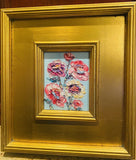 KADLIC Original Oil Painting Wildflowers Impasto Gold Gilt 12” Frame