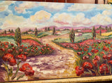KADLIC Tuscany Italy Impressionist Original Oil Painting On canvas 36x24"