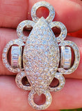 Vintage Estate 18k Gold 3.00ct G VS Pave Diamond Brooch/Pin/Pendant
