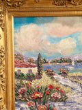 24x20" Riviera Beach Seascape KADLIC Original Oil Painting Art French Gold Frame