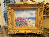 KADLIC Original Oil Painting Impressionist Seascape Impasto Gold Gilt 15" Frame