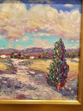 KADLIC Impasto Italian Landscape Art  Original Oil Painting 24” Gold Gilt Frame