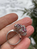 Vintage Midcentury 1950s Retro Platinum 4.50ct Ruby VS Diamond Ring