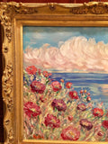 24x20" Mediterranean Seascape KADLIC Original Oil Painting Art Gold Frame
