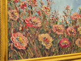 KADLIC Abstract Wildflowers Impasto Original Oil Painting Gilt Gold Frame 24