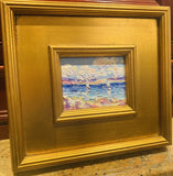 KADLIC Abstract Seascape Original Oil Painting Gold Gilt Frame Fine Art