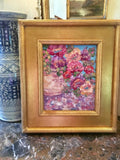 KADLIC Floral Poppies Flowers Original Oil Painting 8x10 Gold Gilt Leaf Frame