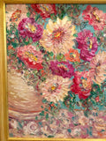 24x20 Vase Flowers Floral Still Life KADLIC Original Oil Painting Art Gold Frame