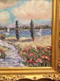 24x20" Riviera Beach Seascape KADLIC Original Oil Painting Art French Gold Frame