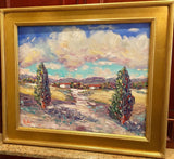 KADLIC Impasto Italian Landscape Art  Original Oil Painting 24” Gold Gilt Frame