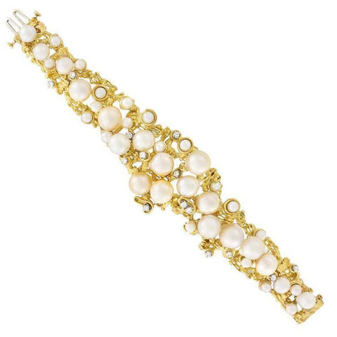 WOW Peter Lindeman 18k Gold Cultured Semi-Baroque Cultured Pearl Diamond 95 gr.