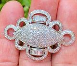 Vintage Estate 18k Gold 3.00ct G VS Pave Diamond Brooch/Pin/Pendant