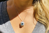 Vintage Ring-dant Platinum 4ct Aquamarine G VS Diamond Ballerina Ring Pendant