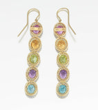 Eli Frei 18k Gold 2.7 ct F/VS Diamond Gemstone Dangle Earrings Pendant Necklace
