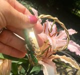 STUNNING Peter Lindeman Handmade 18k Gold Jade Diamond Bangle Bracelet