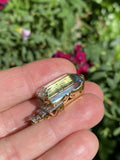 Antique Vintage Art Deco 14K Gold Platinum 21ct Aquamarine Diamond Pendant