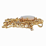 Vintage Estate JGJLRY 18k Gold 6.25ct VS Diamond Opal Necklace Pendant Brooch