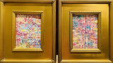 KADLIC Abstract Impasto PAIR Original Oil PaintingS Gold Gilt Frame