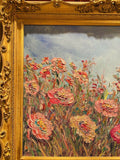 KADLIC Abstract Wildflowers Impasto Original Oil Painting Gilt Gold Frame 24