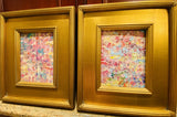 KADLIC Abstract Impasto PAIR Original Oil PaintingS Gold Gilt Frame