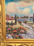24x20" Riviera Beach Seascape KADLIC Original Oil Painting Art French Gold Frame