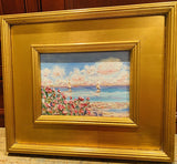 KADLIC Abstract Impasto Original Oil Painting Gold Gilt Frame Fine Art 14”