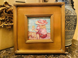 KADLIC Abstract ImpastoSeascape Original Oil Painting Gold Gilt Frame 12x12" Art