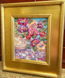 KADLIC Floral Poppies Flowers Original Oil Painting 8x10 Gold Gilt Leaf Frame