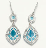 Estate Eli Frei 18k Gold VS Diamond Dangle Drop Earrings