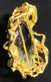Vintage ARTHUR KING 18k Gold  Watermelon Pink Green Tourmaline Pendant Brooch