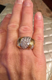 Vintage Estate Jose Hess 2.50 ctw G VS Diamond 18k Gold Cocktail Statement Ring